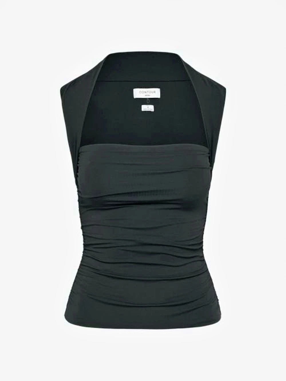 Contour Black Ruched Tank Top - Picture 2 of 2